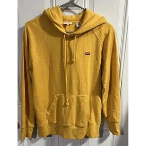 Levi’s Womens Pullover Hooded Sweatshirt Kangaroo Pocket Mustard Yellow Size XS
